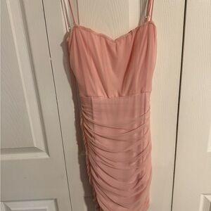 Augusta Mesh Corset Dress in Light Pink